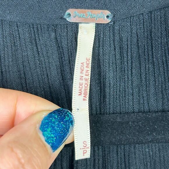 Free People Feelin Moody Mini Dress Black Long Sleeve Flowy Boho Whimsigoth S - Picture 12 of 15